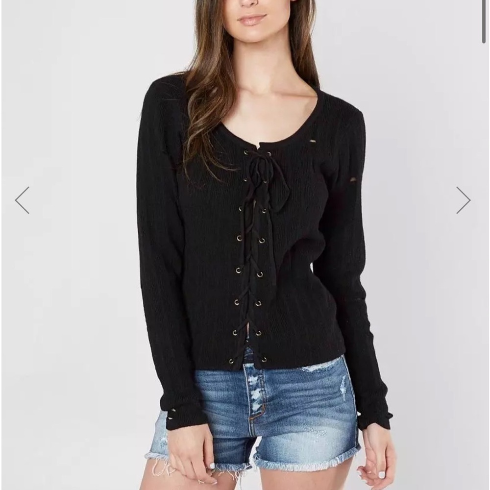 Daytrip lace up sweater